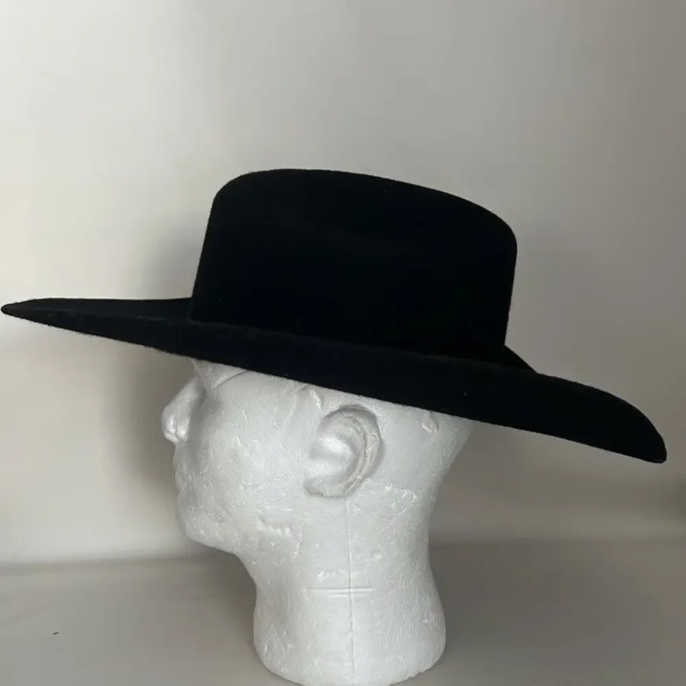 Resistol Western Cowboy Hat Youth One Size Black 100% Wool Felt Cattleman Crease